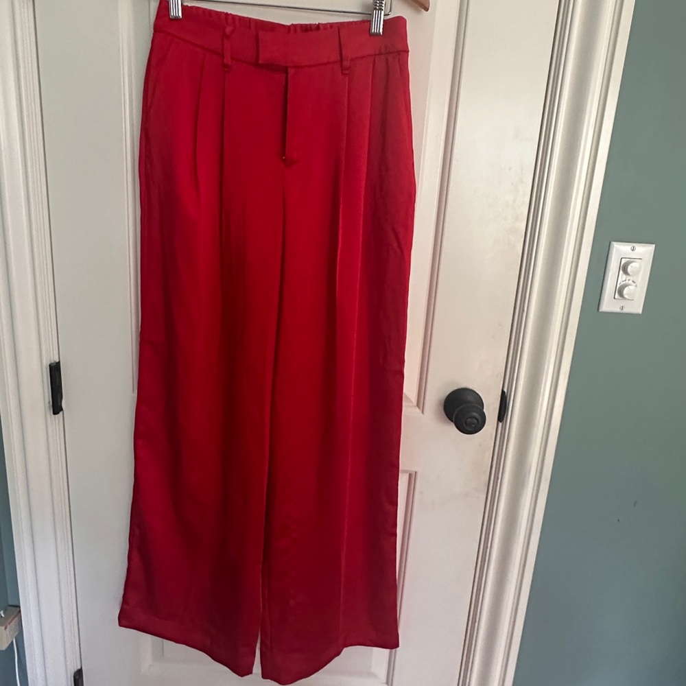 A New Day Satin Red Trousers